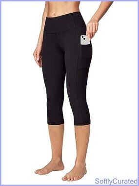 High Waisted Capri Leggings with Pockets Yoga Workout Pants
